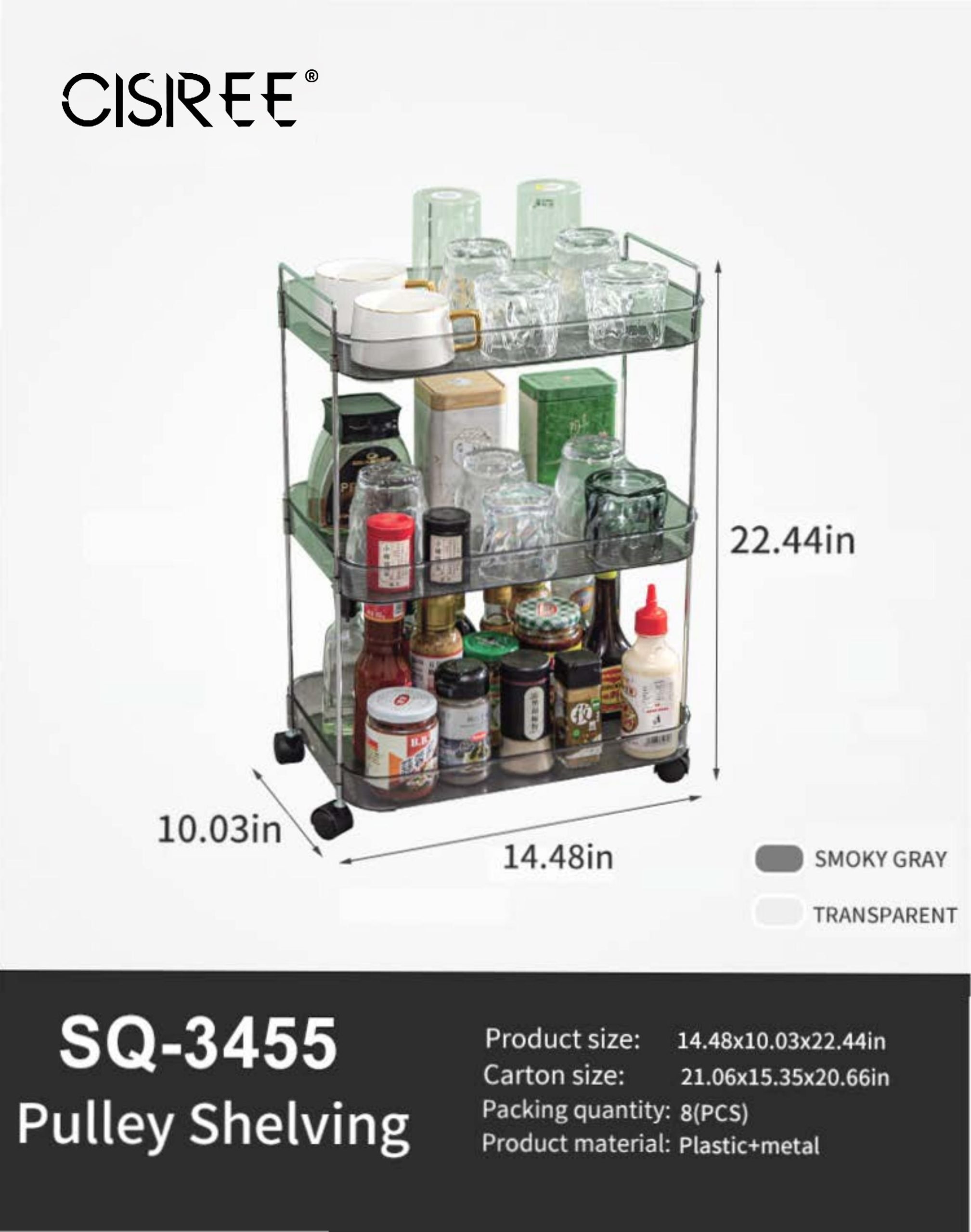 Tiered Shelf with Wheels