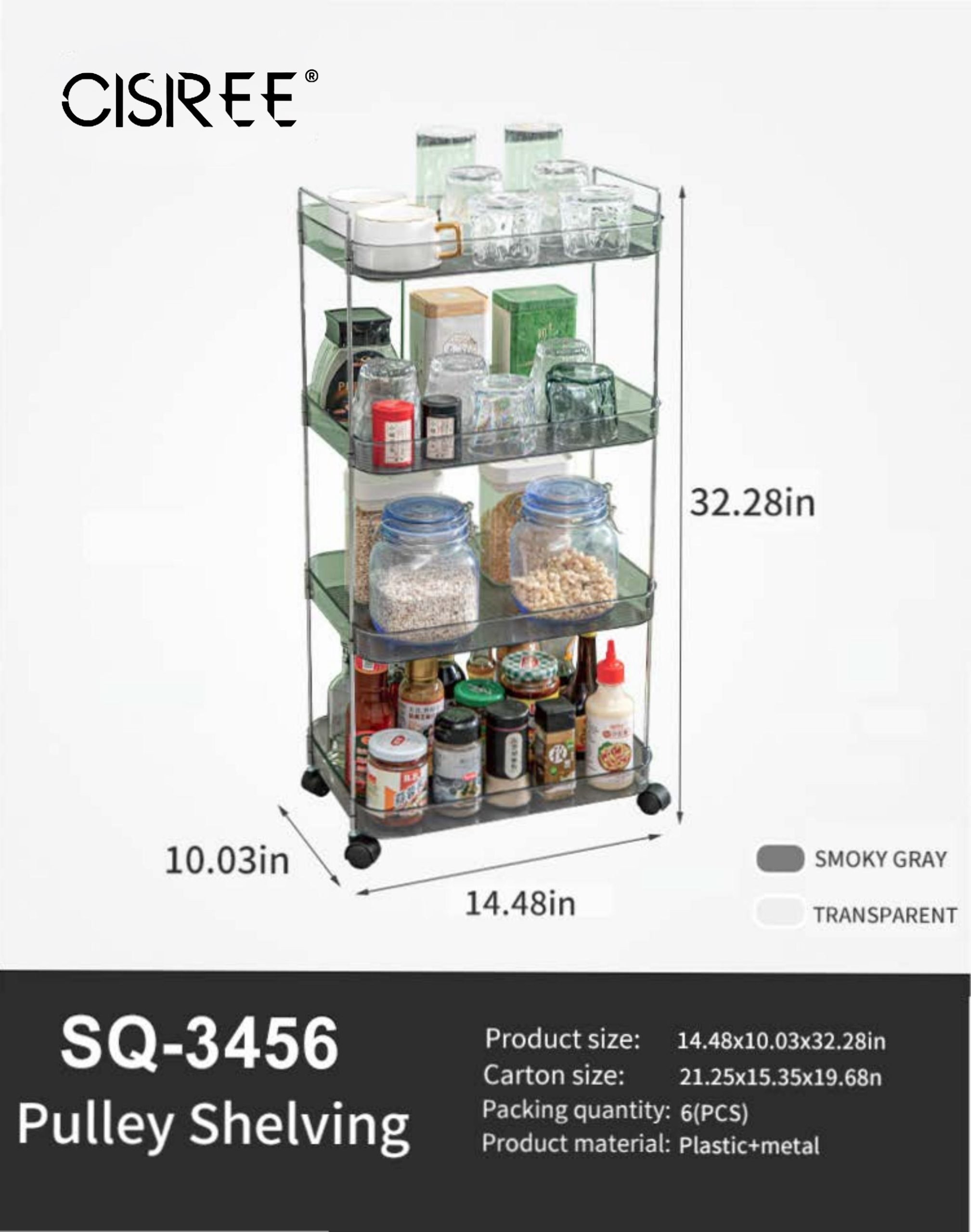 Tiered Shelf with Wheels
