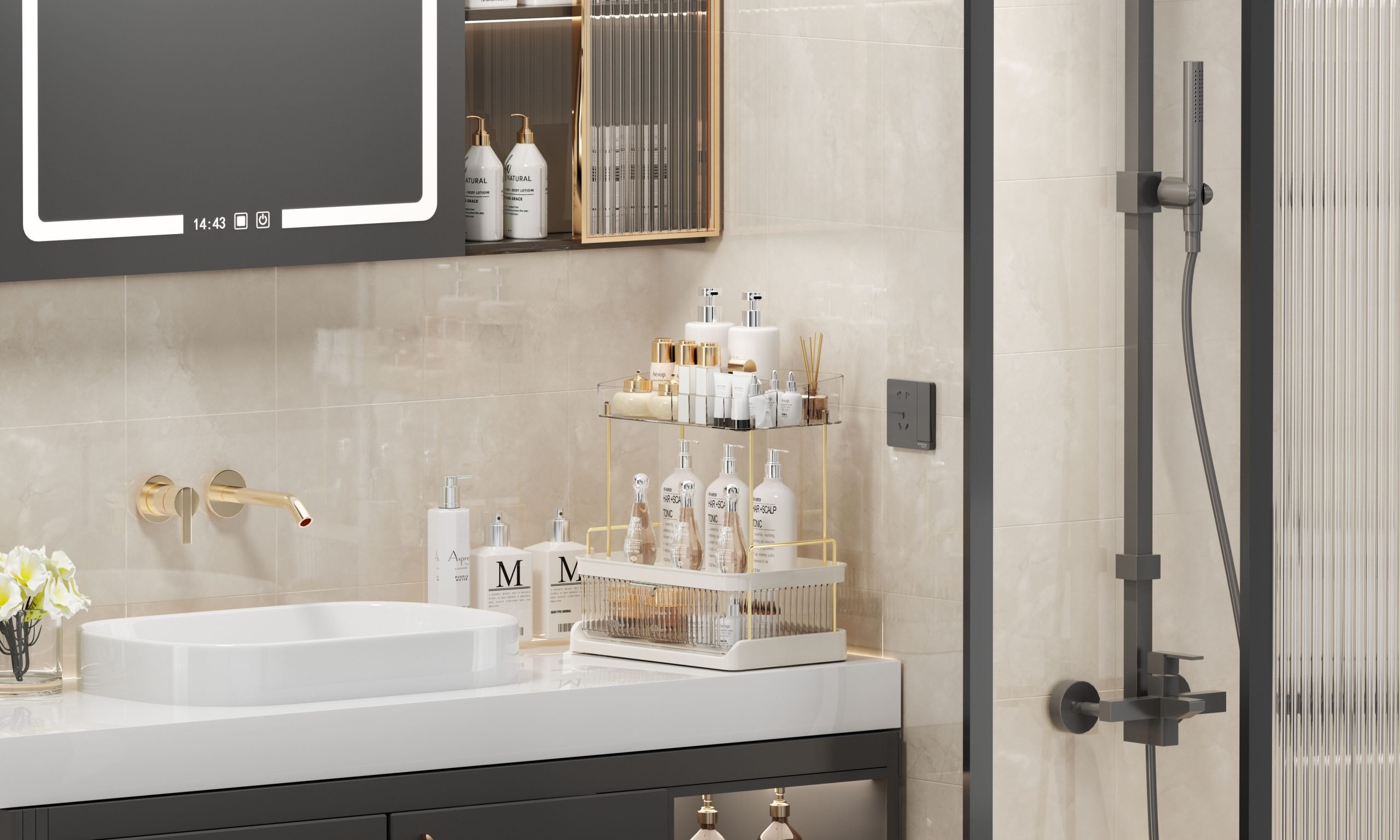 CISIREE Bathroom Organizer with Drawer