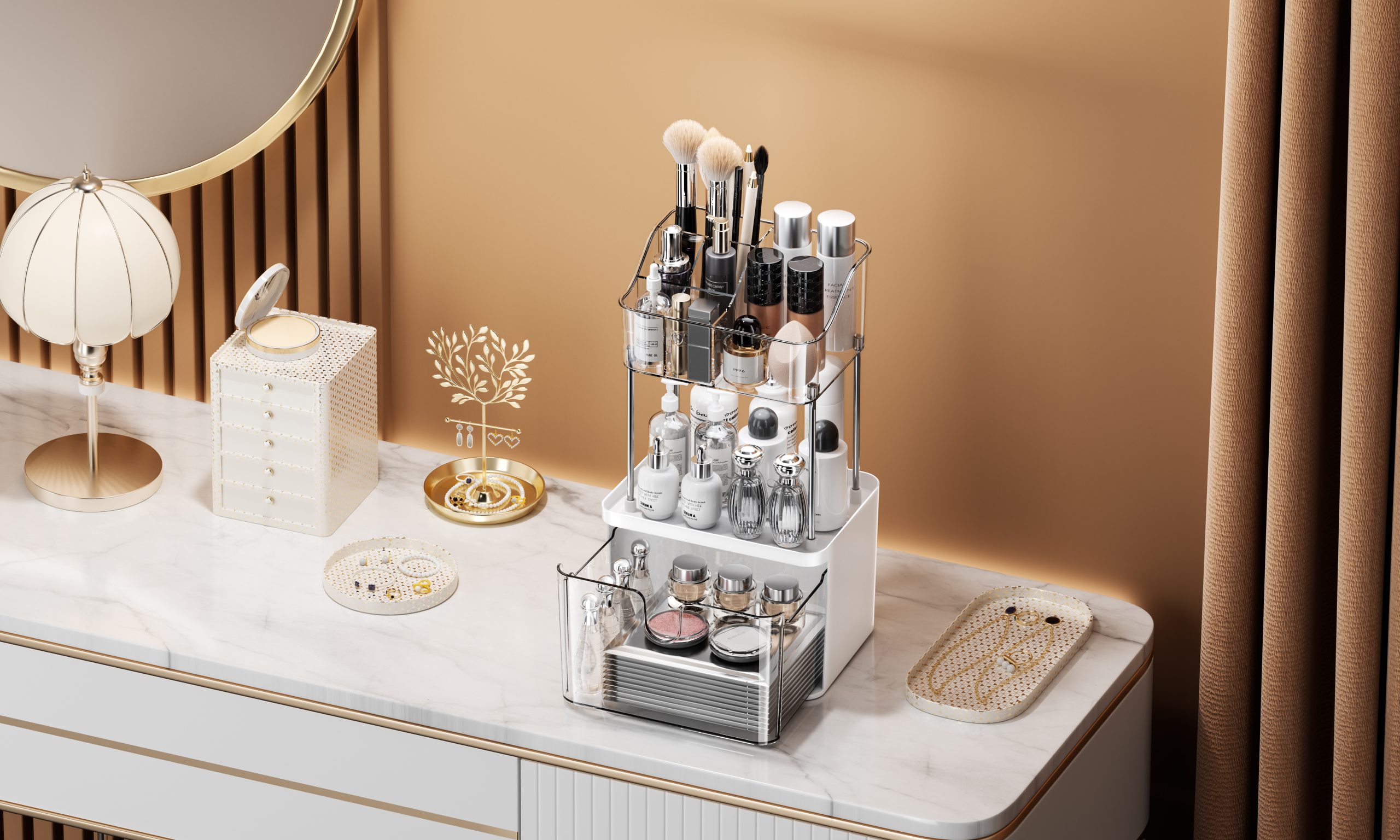 CISIREE-Mini Makeup Organizer with Drawer